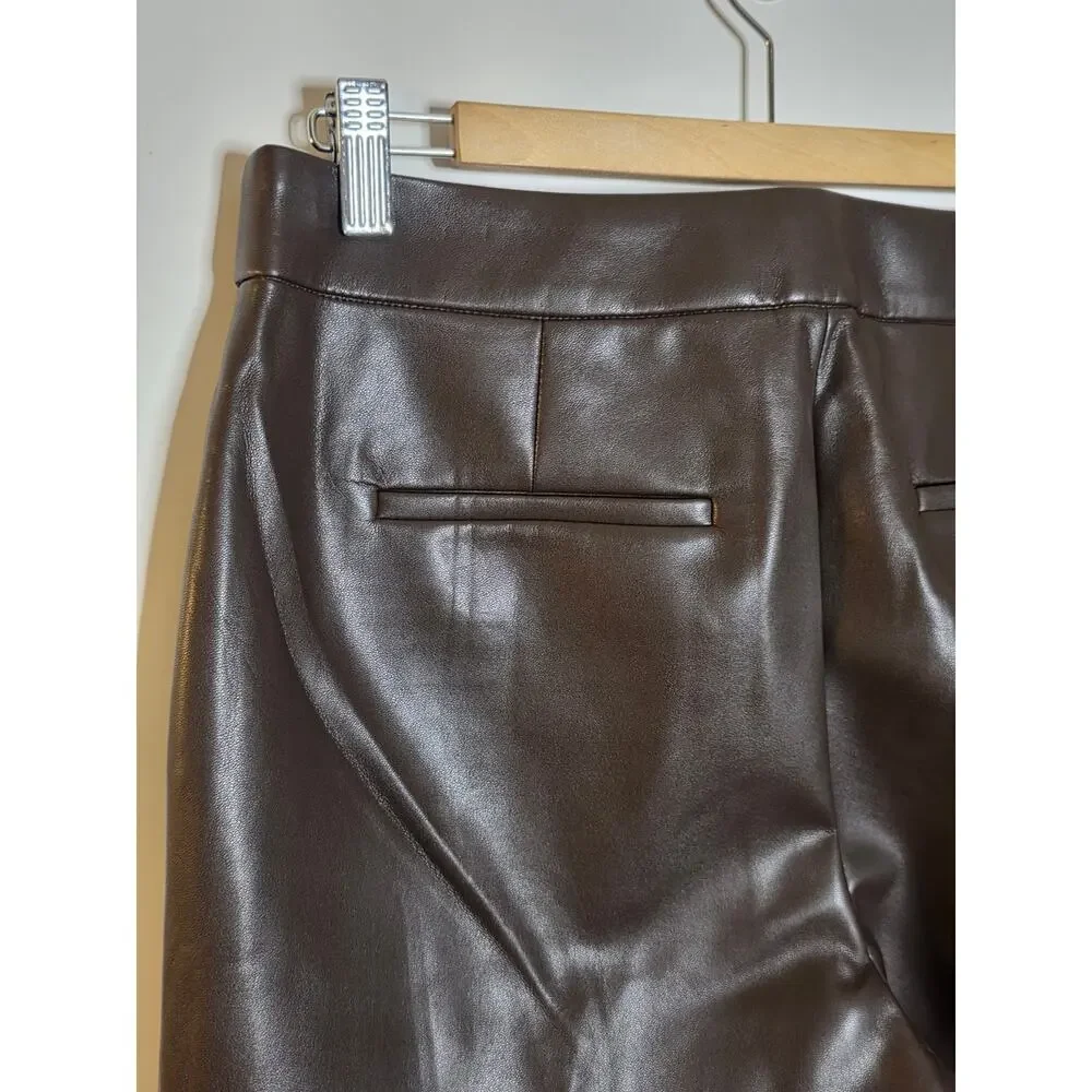 J Crew Kate straight-leg pant in faux leather‎ Women’s Brown Macchiato Size 6